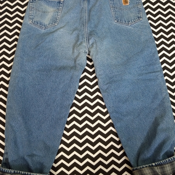 Vintage CARHARTT flannel lined jeans denim pants men's regular size 44 x 30 - b5 - Picture 7 of 8